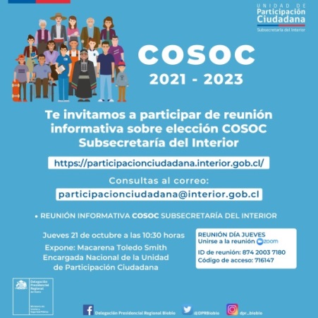 Reunión Informativa sobre proceso de inscripción y elecciones COSOC 2022-2024